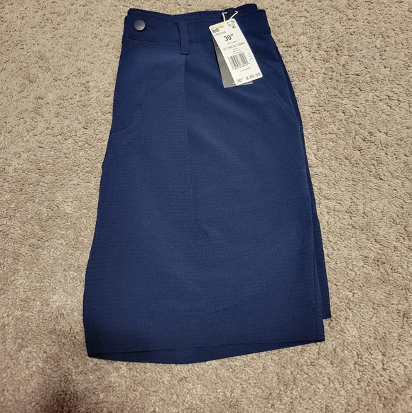 Addidas Utra 365 Navy Blue Textured Golf Shorts Size 30 Bnwt - Picture 4 of 10